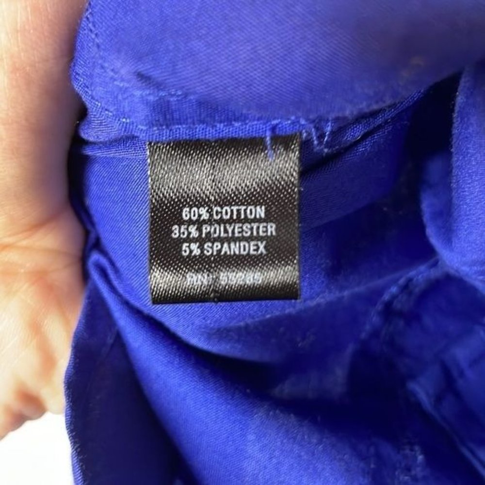 Express Design Studio Size XS Iridescent Blue Purple Fitted Button Career Shirt - Picture 6 of 7